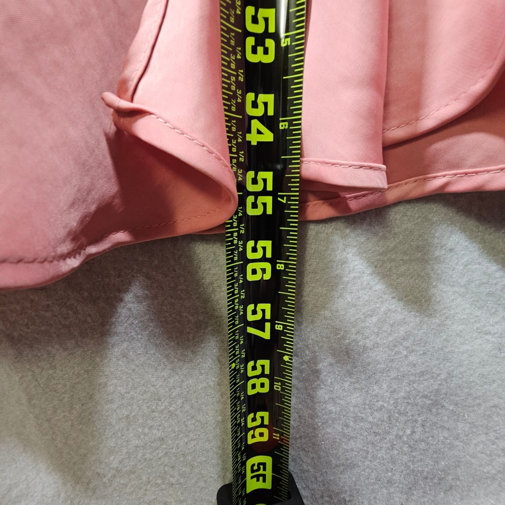 ZARA Rose Pink Satin Maxi Dress Surplice V-Neck Side Slit Gown Adjustable Straps - Picture 8 of 11